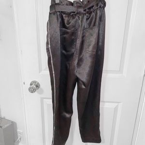 Express Satin Paperbag Pants with side detail